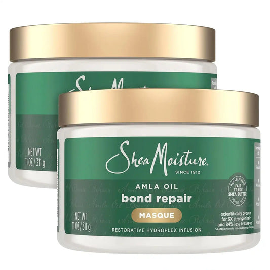 SheaMoisture Bond Repair Masque Amla Oil Deeply Moisturizes and Visibly Repairs Damage with Hydroplex Technology and Amla Oil for Stronger Hair with Restorative HydroPlex Infusion 11 oz,(Pack of 2)