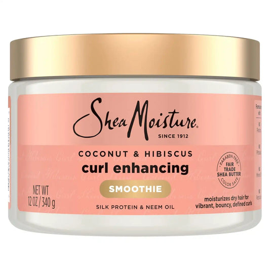 Shea Moisture Smoothie Curl Enhancing Cream Coconut and Hibiscus for Thick, Curly Hair Sulfate Free and Paraben Free 12 oz (Pack of 12)