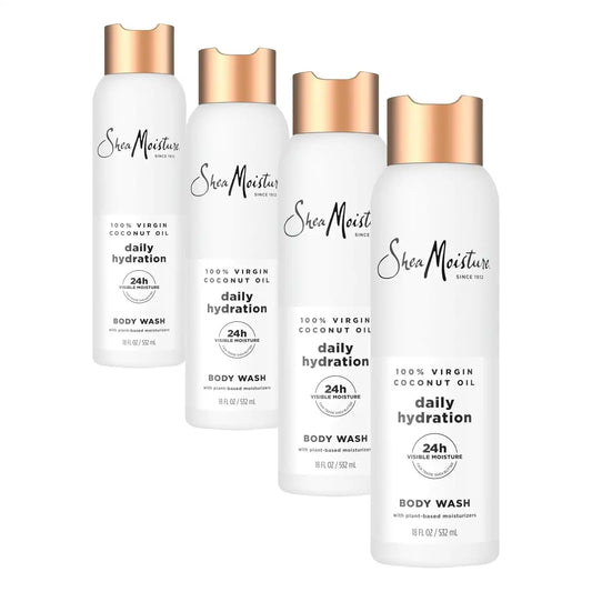 Shea Moisture Virgin Coconut Oil Body Wash Nourish and Replenish Skin, 18 Fl Oz (Pack of 4)