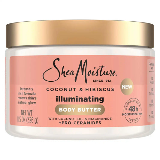 Shea Moisture Coconut & Hibiscus Illuminating Body Butter, 11.05 Fl Oz (Pack of 12)