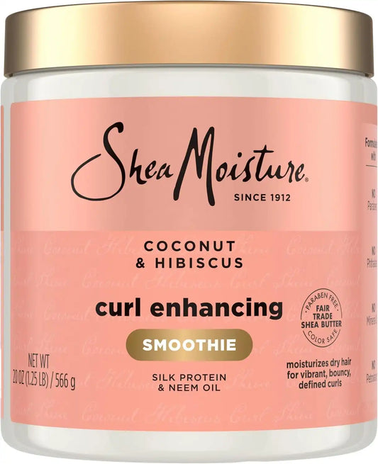 Shea Moisture Curl Enhancing Smoothie Hair Cream for Thick, Curly Hair Coconut and Hibiscus Sulfate Free and Paraben Free Curl Cream 20 Ounce (Pack of 12)