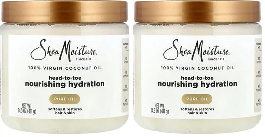 SheaMoisture for Dry Skin Nourishing Hydration 100% Extra Virgin Coconut Oil Soften and Restore Skin and Hair 14.5 oz,(Pack of 2)