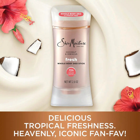 SheaMoisture Whole Body Deodorant Stick 72h Odor Control Fresh Aluminum Free 2.6 oz