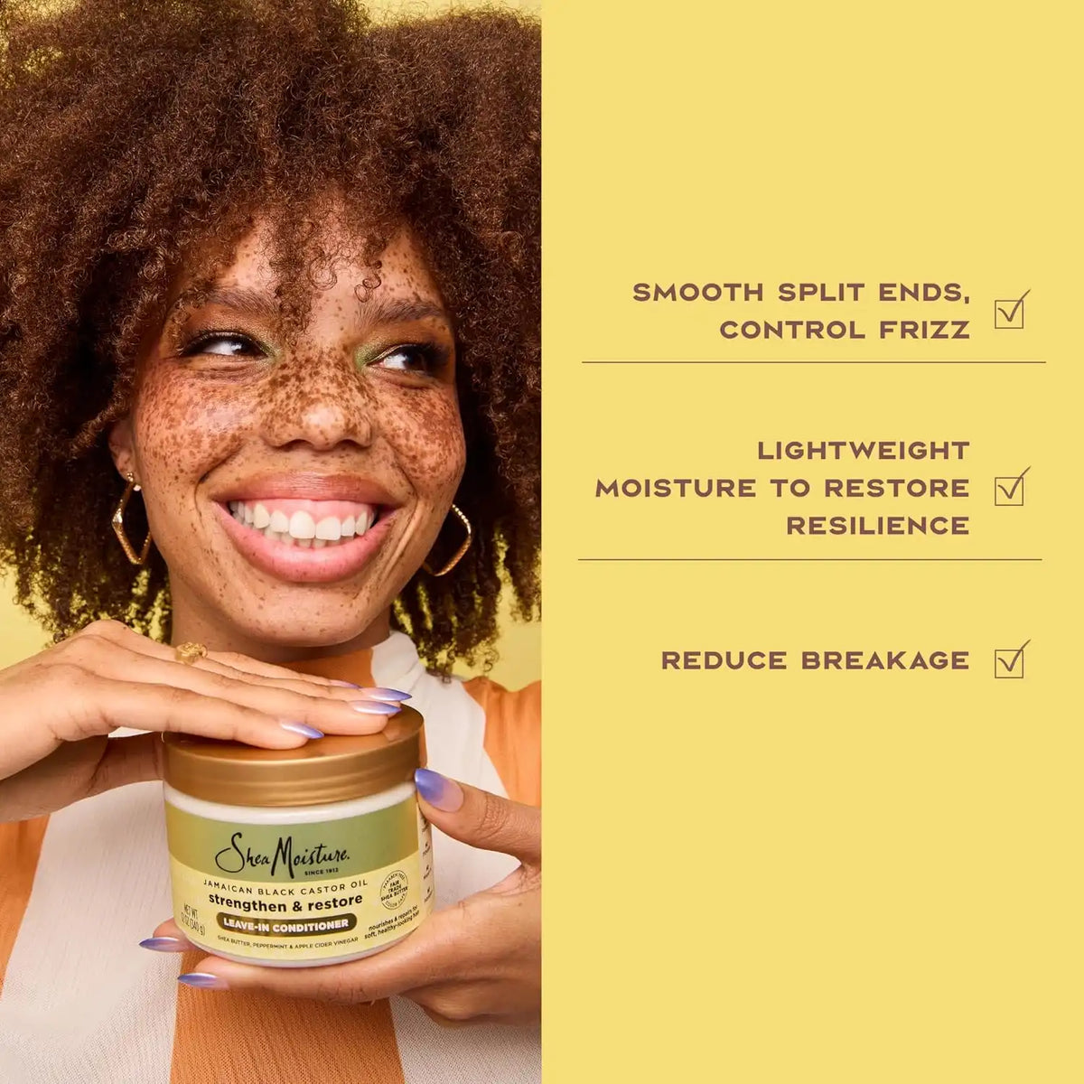 Shea Moisture Jamaican Black Castor Oil Strengthen & Grow Leave-In Conditioner, 11.5 Fl Oz (Pack of 12)