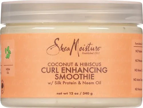 Shea Moisture Smoothie Curl Enhancing Cream Coconut and Hibiscus for Thick, Curly Hair Sulfate Free and Paraben Free 12 oz (Pack of 12)
