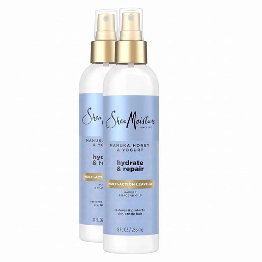 SheaMoisture Multi-Action Leave-In Conditioner Manuka Honey And Yogurt For Damaged Hair Sulfate Free Conditioner Spray 8 Oz,(Pack of 2)