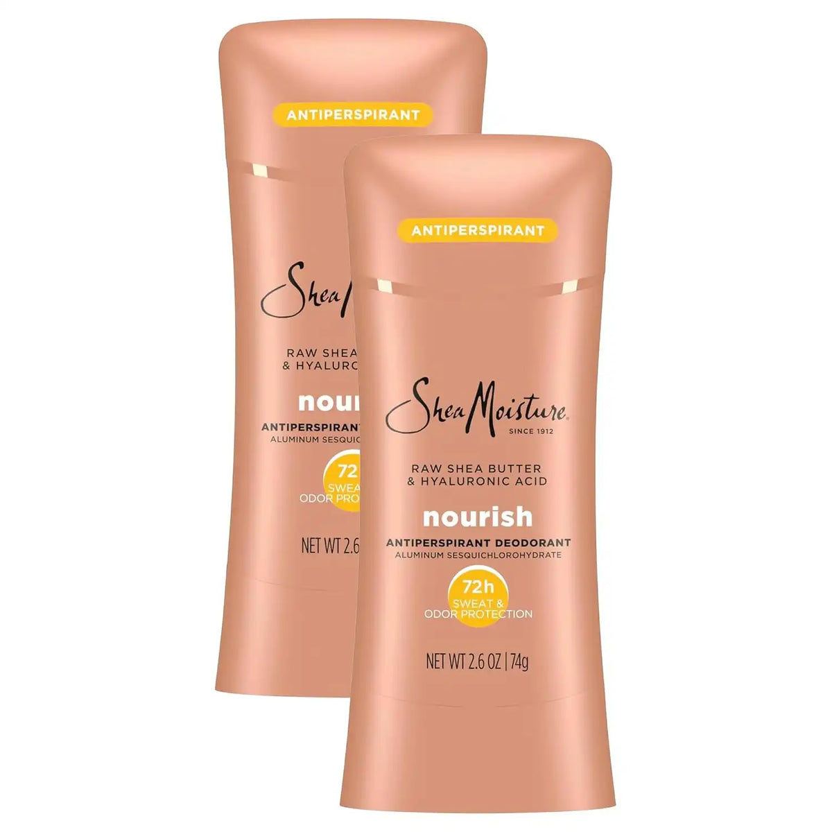 SheaMoisture Antiperspirant Deodorant Stick Moisturizing Raw Shea Butter & Hyaluronic Acid for 48HR Sweat & Odor Protection with No Parabens-& No Mineral Oil 2.6 oz,(Pack of 4)