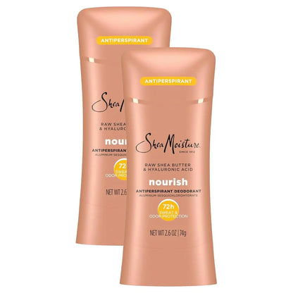 SheaMoisture Antiperspirant Deodorant Stick Moisturizing Raw Shea Butter & Hyaluronic Acid for 48HR Sweat & Odor Protection with No Parabens-& No Mineral Oil 2.6 oz,(Pack of 4)