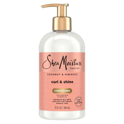 Shea Moisture Curl & Shine Conditioner Coconut & Hibiscus, for Thick, Curly Hair to Moisturize & Soften, 13 oz