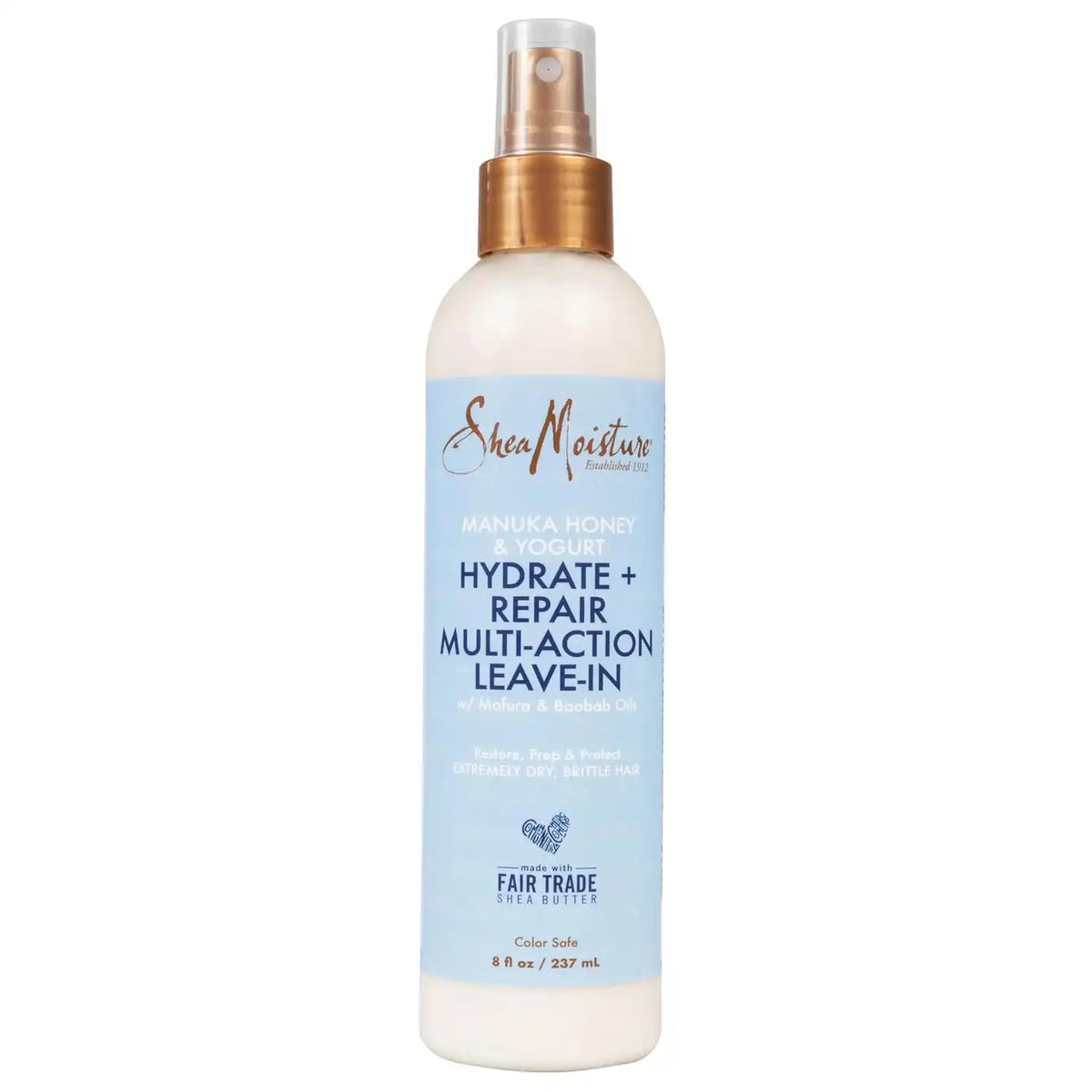 SheaMoisture Multi-Action Leave-In Conditioner Manuka Honey And Yogurt For Damaged Hair Sulfate Free Conditioner Spray 8 Oz,(Pack of 2)