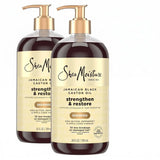SheaMoisture Strengthen and Restore Shampoo Jamaican Black Castor Oil for Damaged Hair Sulfate-Free 24 oz,(Pack of 2)