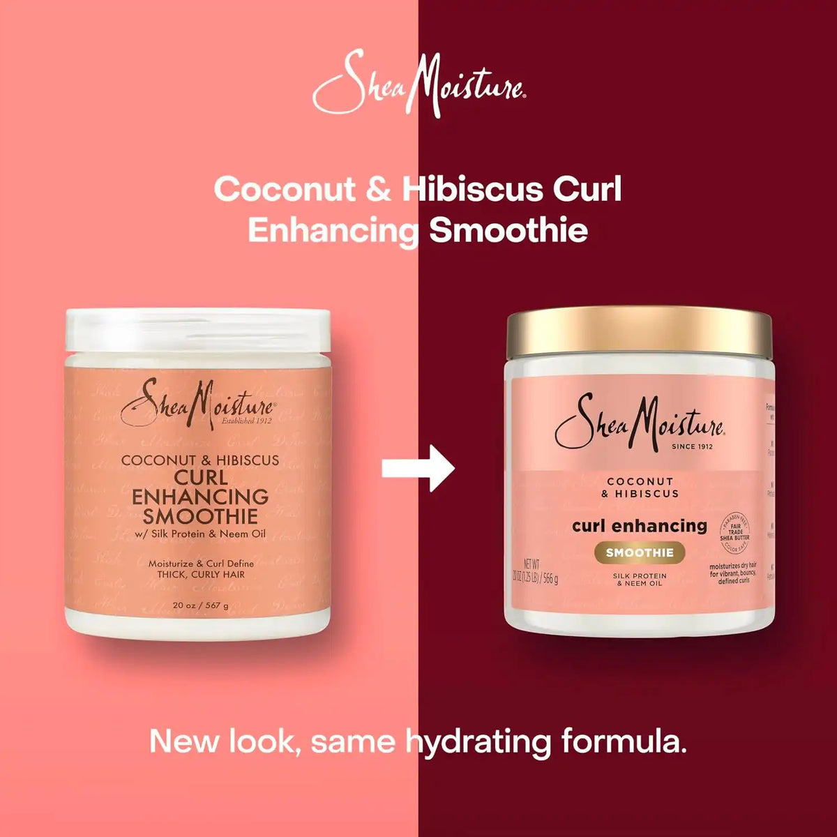 Shea Moisture Curl Enhancing Smoothie Hair Cream for Thick, Curly Hair Coconut and Hibiscus Sulfate Free and Paraben Free Curl Cream 20 Ounce (Pack of 12)