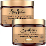 Shea Moisture Hair Mask, Manuka Honey & Mafura Oil Intensive Hydration Masque 2-Pack for Revitalizing Extra Dry, Damaged Hair, Frizz Control, 12 Oz Ea