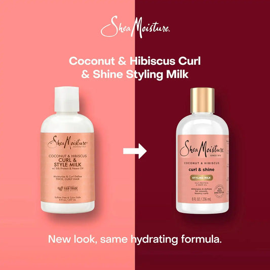 Shea Moisture Curl and Style Milk for Thick, Curly Hair Coconut and Hibiscus for Curl Definition 8 oz