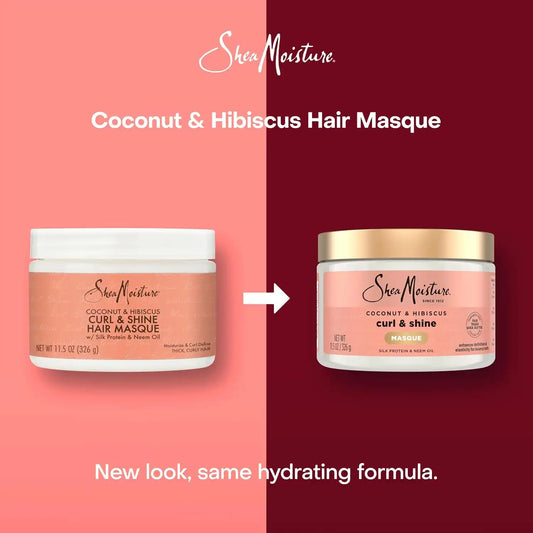 Shea Moisture Hair Mask Coconut & Hibiscus for Dry Curls Hair Mask with Shea Butter 11.5 oz