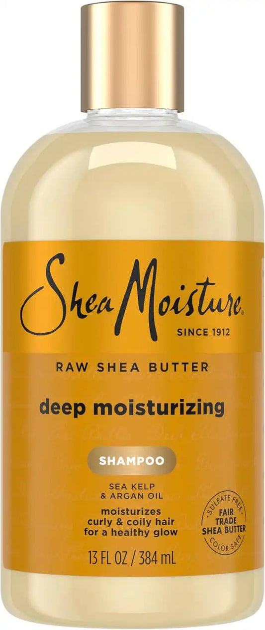 SheaMoisture Raw Shea Butter Deep Moisturizing Shampoo Raw Shea Butter for Dry, Damaged or Transitioning Hair with Argan Oil For a Healthy Glow 13 oz