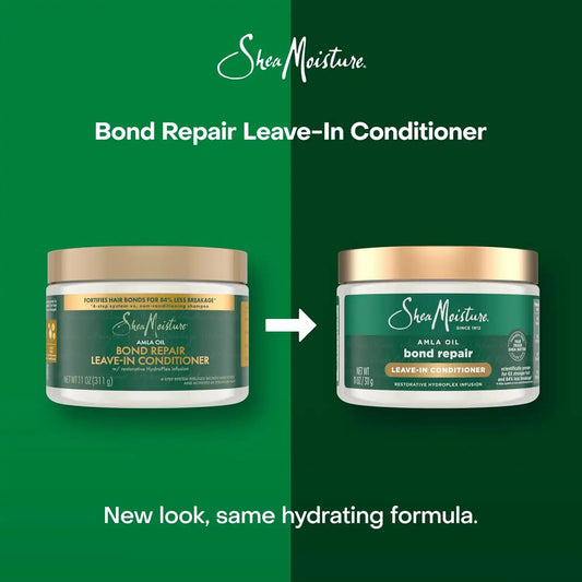 SheaMoisture Bond Repair Leave-In Conditioner Amla Oil Protects Against Damage, Strengthens With Hydroplex Technology For Less Breakage With Restorative HydroPlex Infusion 11FlOz, (Pack of 2)