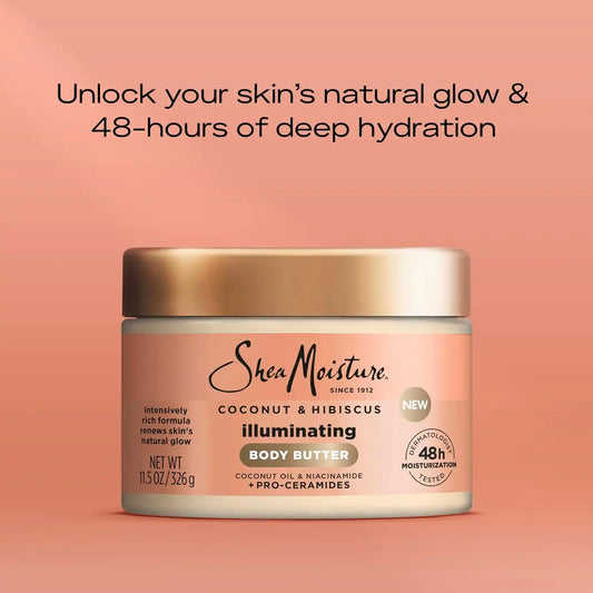 Shea Moisture Coconut & Hibiscus Illuminating Body Butter, 11.05 Fl Oz (Pack of 12)