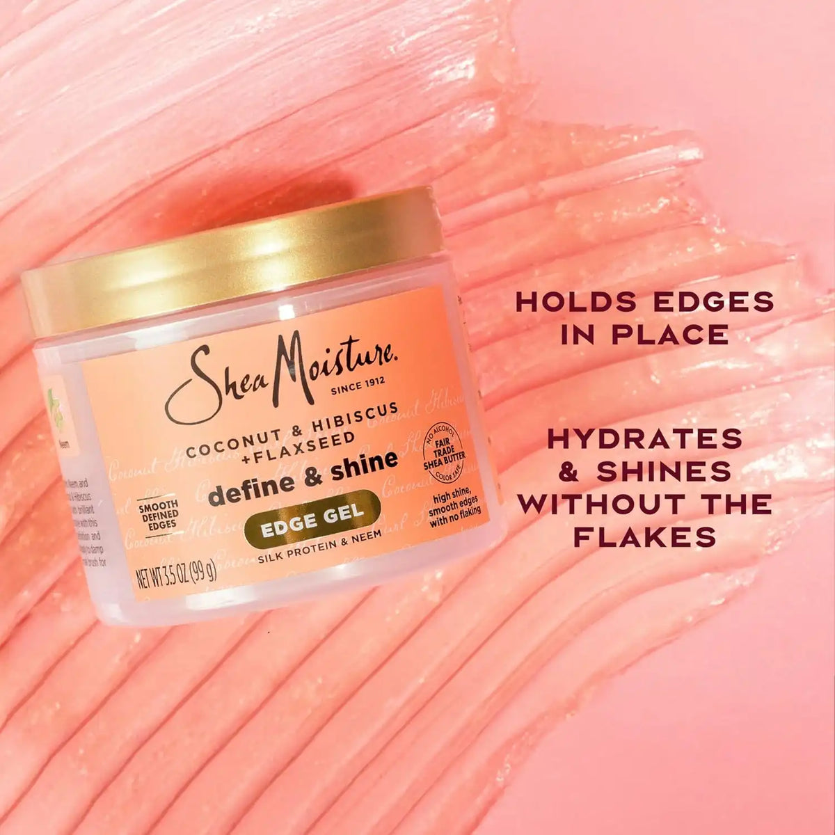 Shea Moisture Coconut & Hibiscus Define & Shine Edge Gel, 3.5 Ounce (Pack of 12)