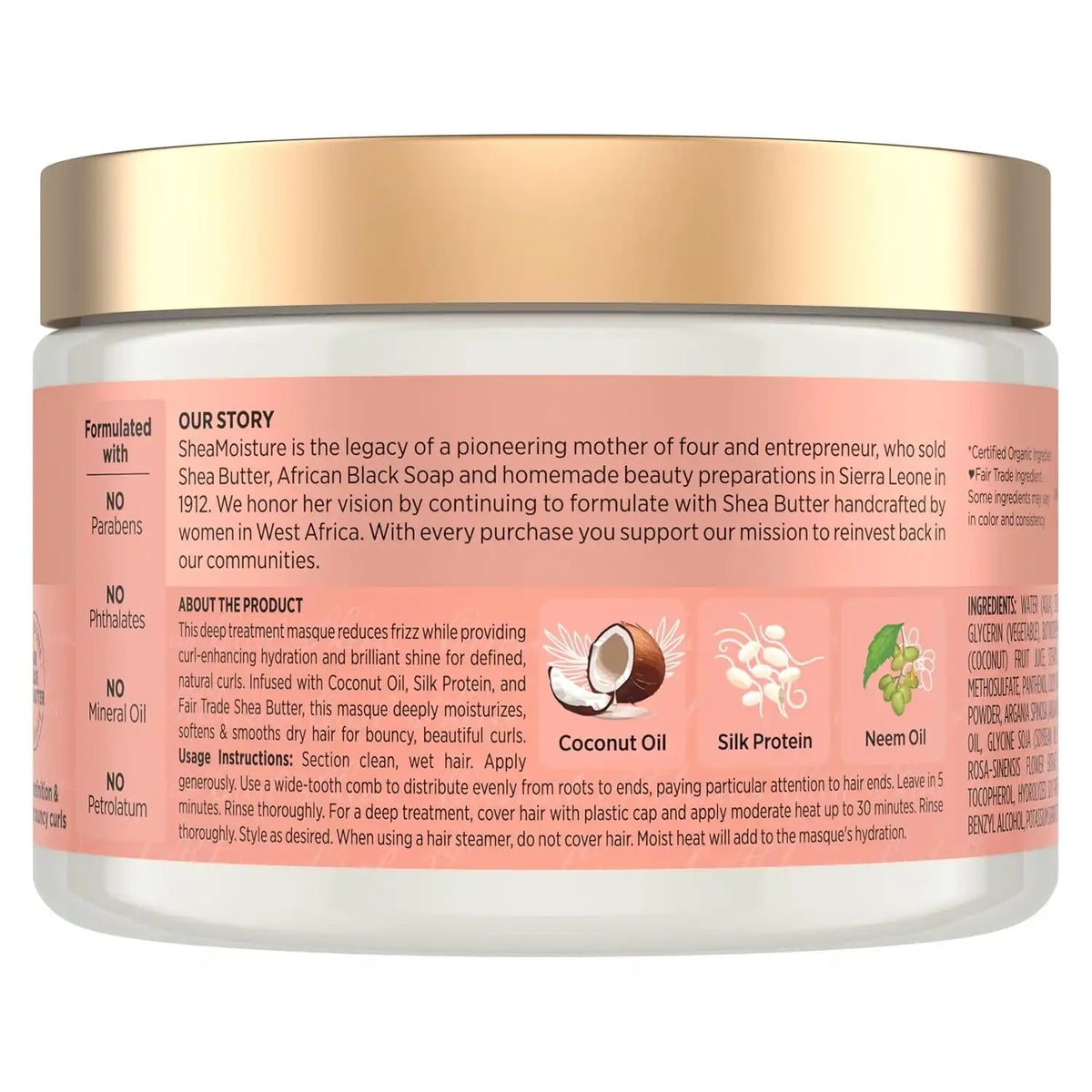 Shea Moisture Hair Mask Coconut & Hibiscus for Dry Curls Hair Mask with Shea Butter, 11.5 Ounce (Pack of 12)