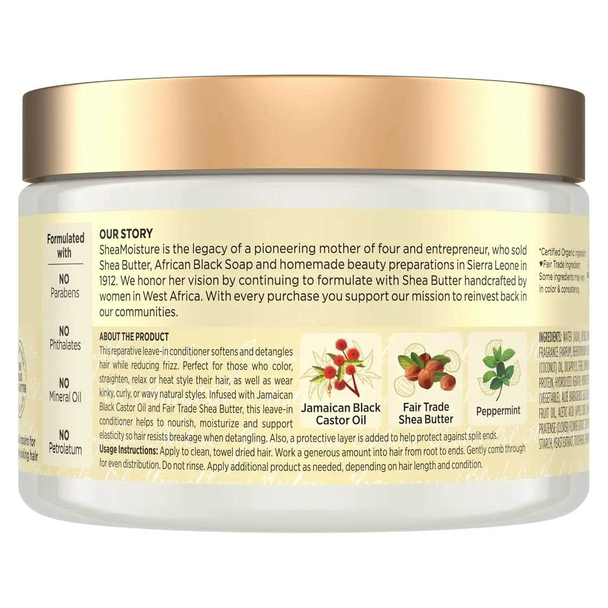 Shea Moisture Jamaican Black Castor Oil Strengthen & Grow Leave-In Conditioner, 11.5 Fl Oz (Pack of 12)