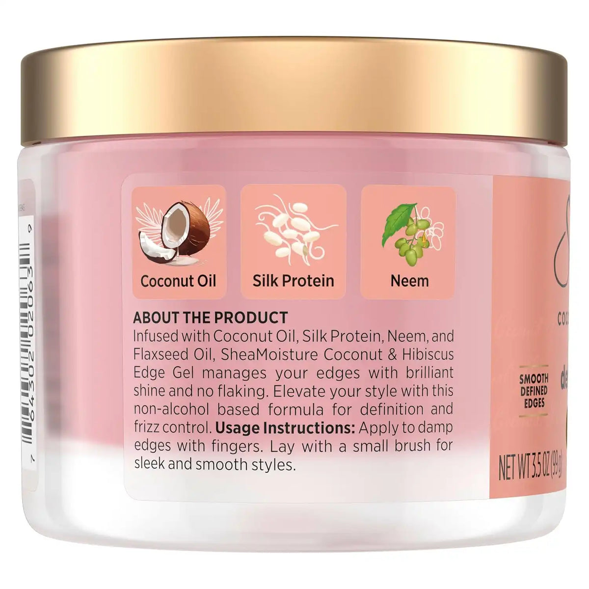 Shea Moisture Coconut & Hibiscus Define & Shine Edge Gel, 3.5 Ounce (Pack of 12)