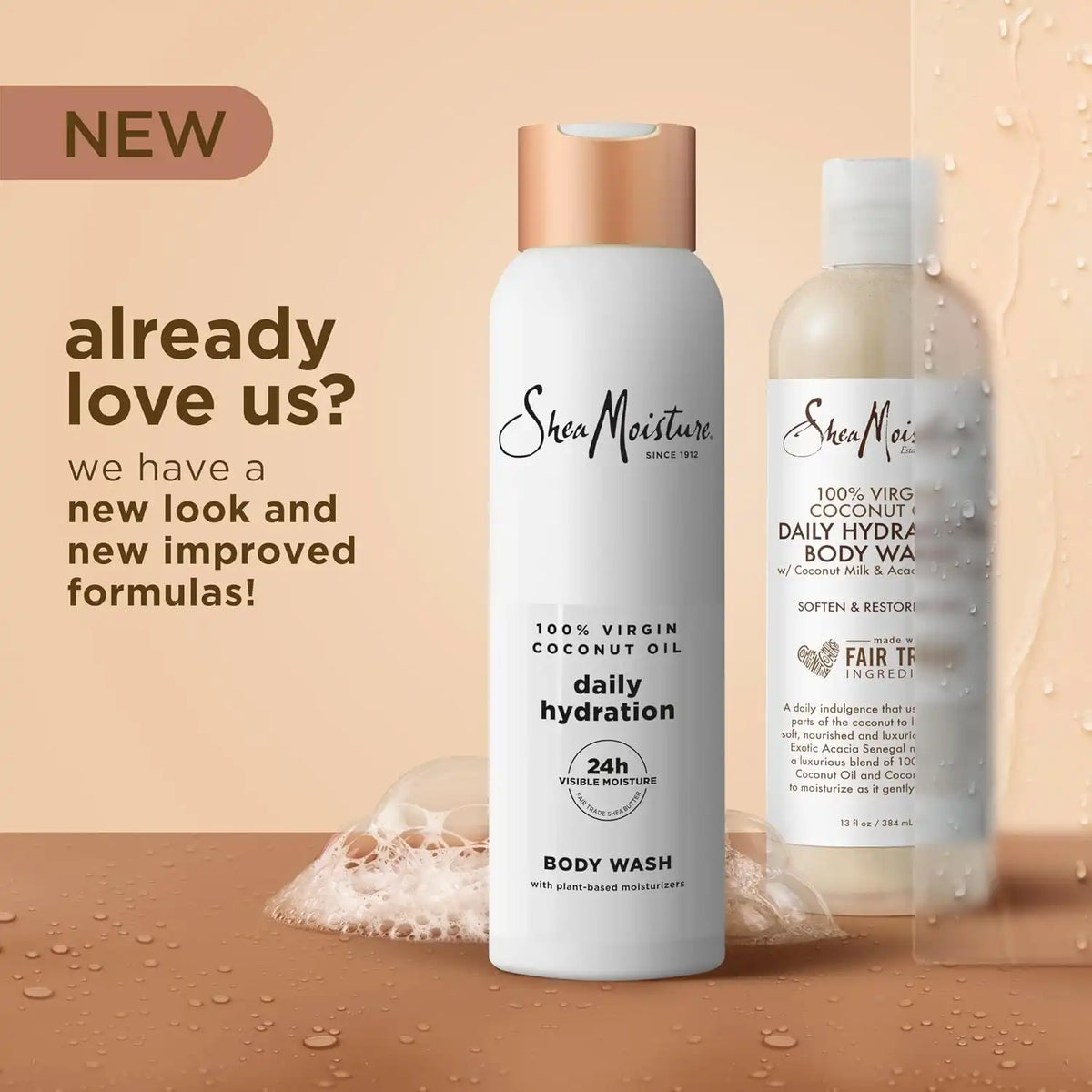 Shea Moisture Virgin Coconut Oil Body Wash Nourish and Replenish Skin, 18 Fl Oz (Pack of 4)